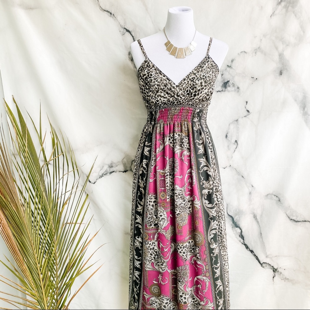 Animal Print and Magenta Dress